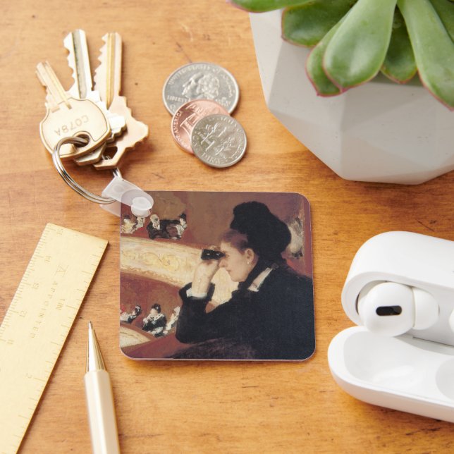 The Opera by Mary Cassatt, Vintage Impressionism Keychain (Desk)