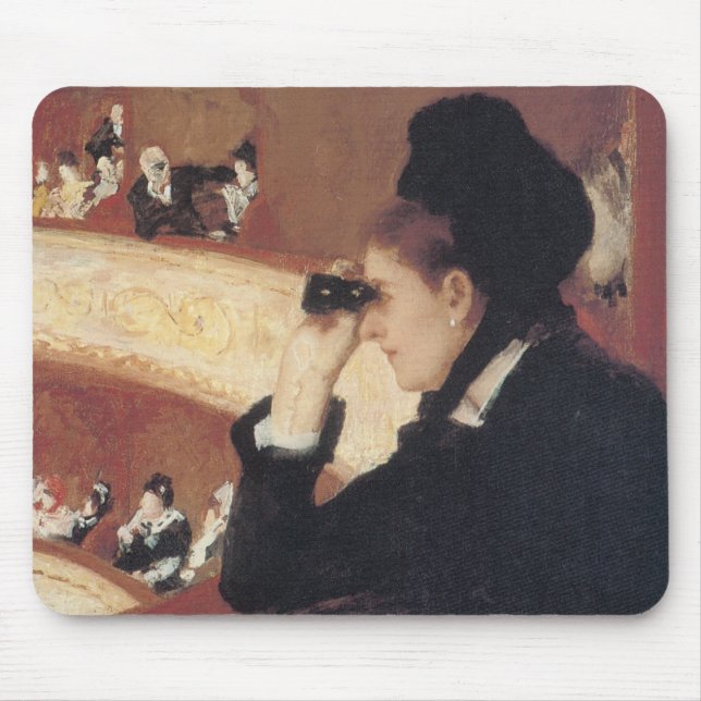 The Opera by Mary Cassatt, Vintage Impressionism Mouse Pad (Front)