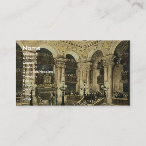 The Opera House, the inauguration of the opera, Pa Business Card Template