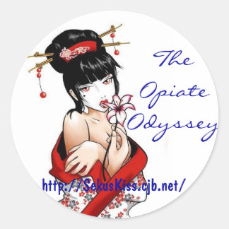 The Opiate Odyssey "Gear" Stickers! Classic Round Sticker