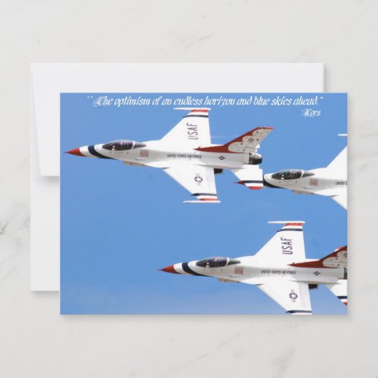 The optimism of an endless horizon and blue skies (Front)