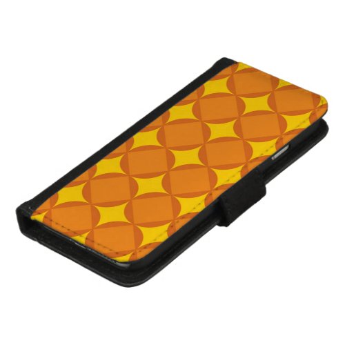 The Orange 70s year styling circle iPhone 87 Wallet Case