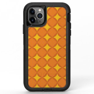 The Orange 70's year styling circle OtterBox Defender iPhone 11 Pro Max Case