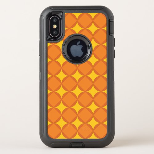 The Orange 70s year styling circle OtterBox Defender iPhone X Case