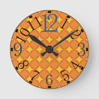 The Orange 70's year styling circle Round Clock