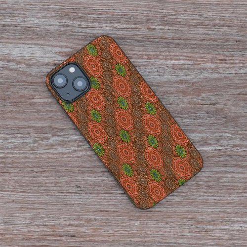 The Orange floral rainy scatter fibers textured iPhone 13 Case