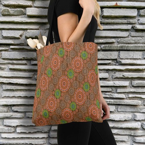 The Orange floral rainy scatter fibers textured Tote Bag