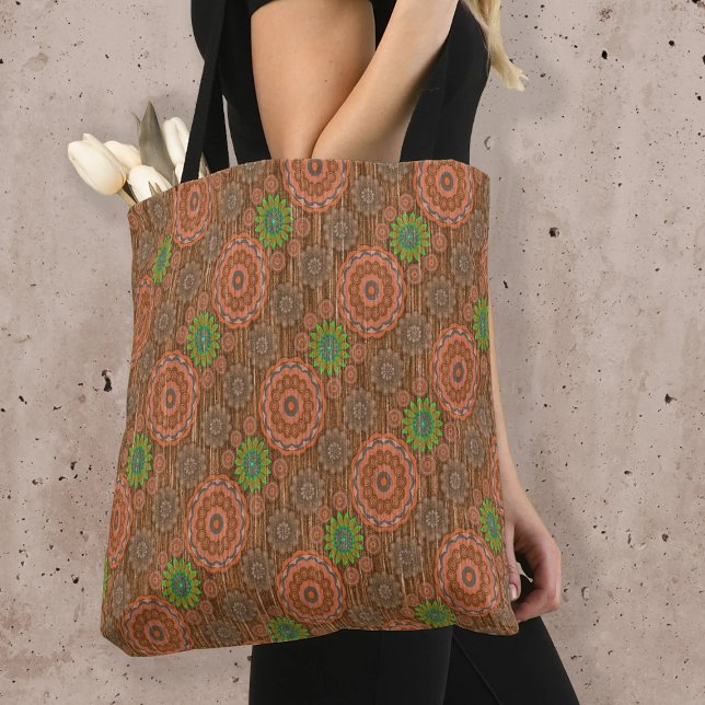 The Orange floral rainy scatter fibers textured Tote Bag (Creator Uploaded)