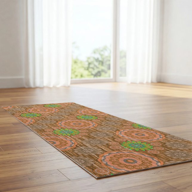 The Orange floral rainy scatter fibers textured  Yoga Mat (Creator Uploaded)