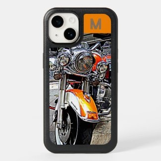 The orange motorcycle -add monogram OtterBox iPhon