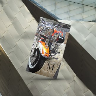 The orange motorcycle