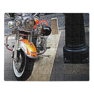 The orange motorcycle jigsaw puzzle