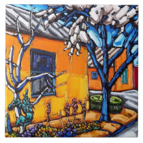 The "Orange Spring Garden" decorative tile The "Orange Spring Garden" decorative tile