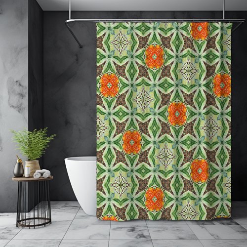 The Orange Tree Fine Art Oil Painting Shower Curtain