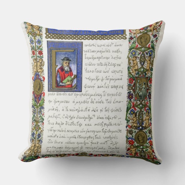 The Orations of Demosthenes (c.384-322 BC), facsim Throw Pillow (Front)