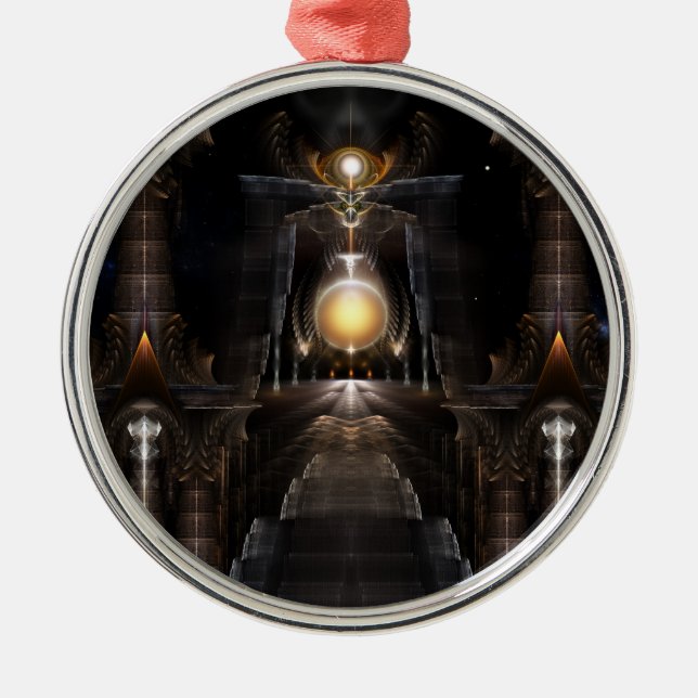 The Orb Of Acrellis Fractal Art Premium Ornament (Front)