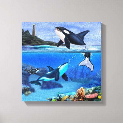 The Orca Family Canvas Print