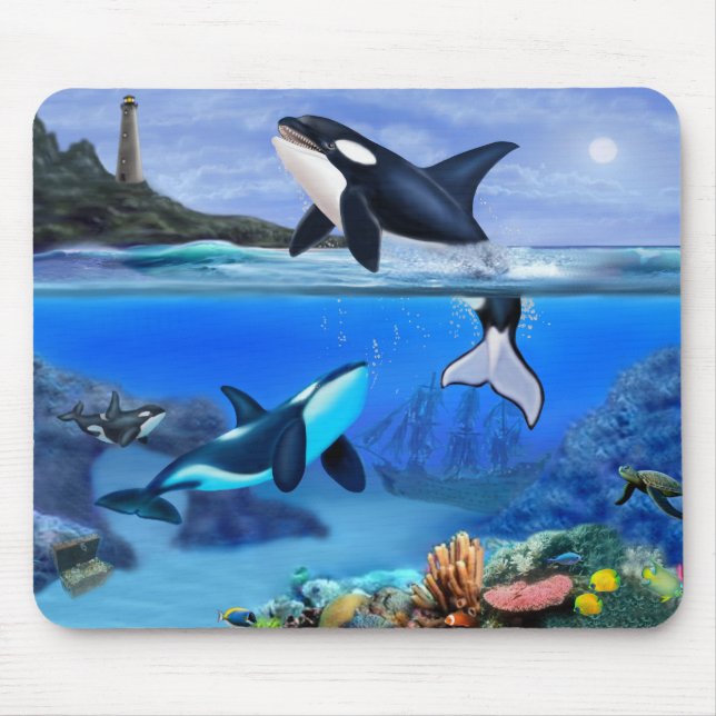 The Orca Family Mouse Pad (Front)
