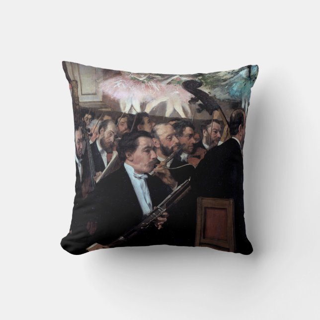 The Orchestra at the Opera, Edgar Degas Throw Pillow (Front)