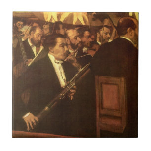 The Orchestra of Opera by Edgar Degas, Vintage Art Ceramic Tile