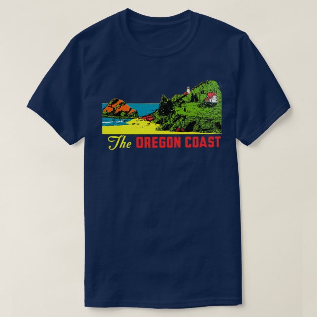 The Oregon Coast Vintage Travel T-Shirt (Design Front)
