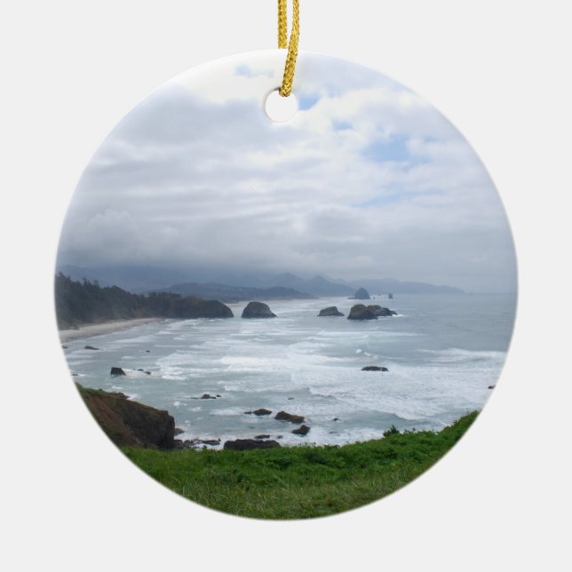 The Oregon Coast Weather Ceramic Ornament (Front)