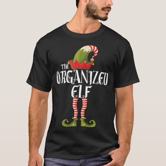 the organized elf family elf matching christmas T-Shirt (Front)