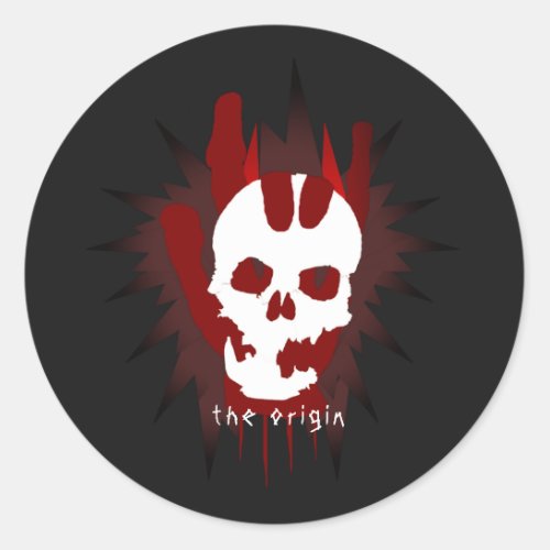 The Origin Hand Sign Skull Hard Rock Band Cool  Classic Round Sticker