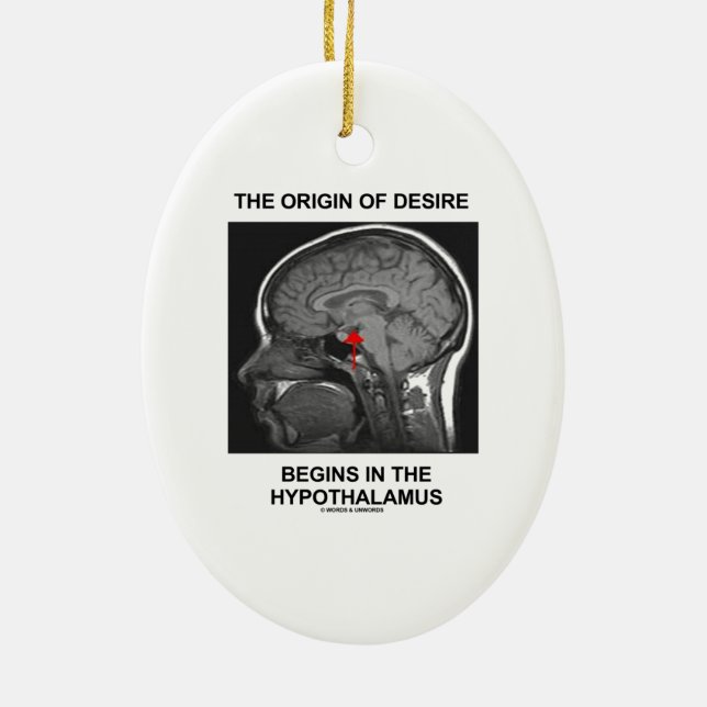 The Origin Of Desire Begins In the Hypothalamus Ceramic Ornament (Back)