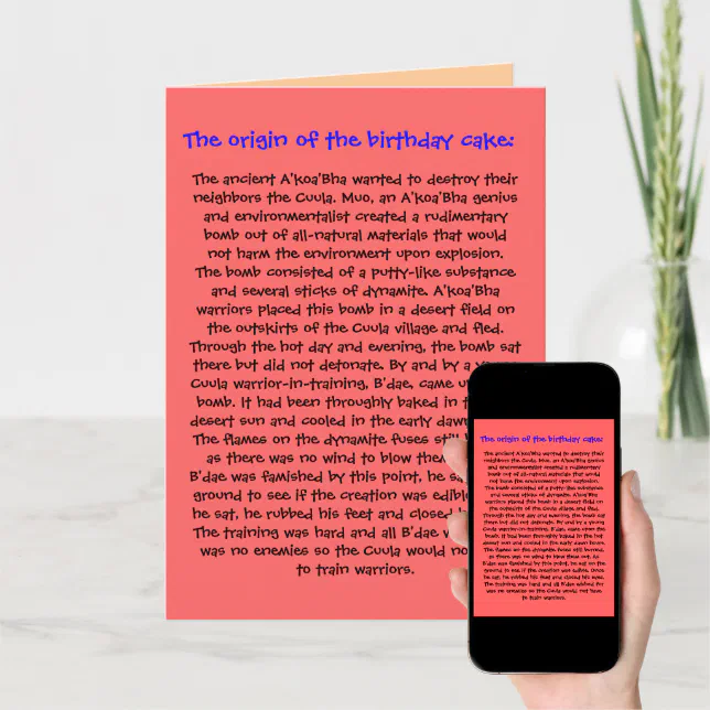 The Origin of the Birthday Cake Birthday Card Zazzle