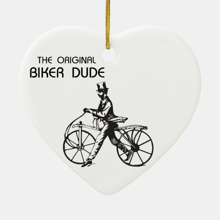 The original biker chick & dude vintage bike, wow christmas ornament