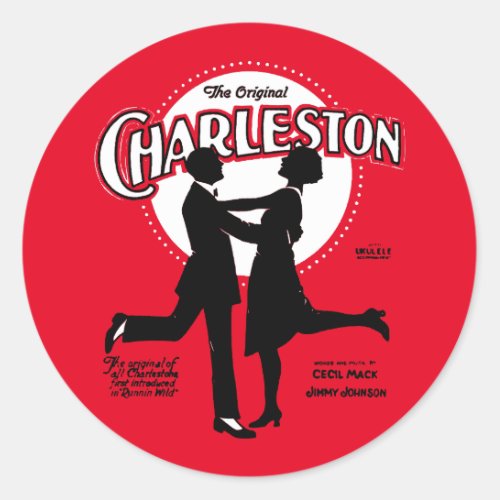 The Original Charleston Dance Sheet Music 1923 Classic Round Sticker