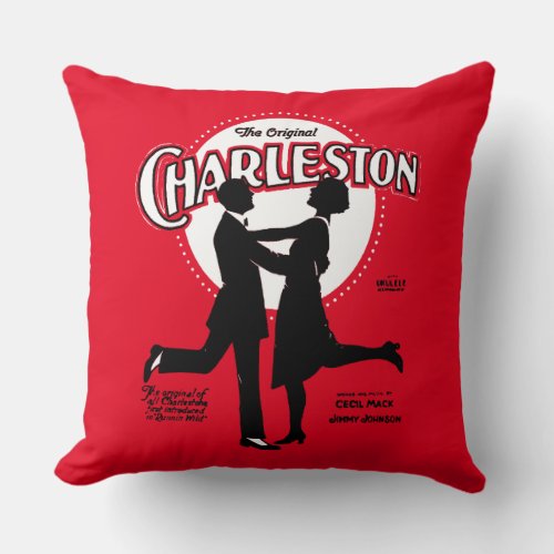 The Original Charleston Dance Sheet Music 1923 Throw Pillow