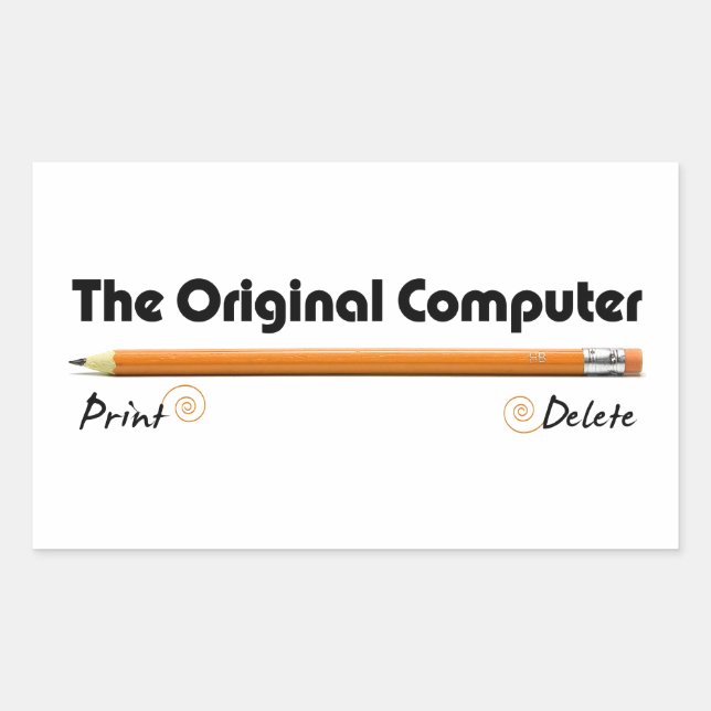 The Original Computer Rectangular Sticker (Front)