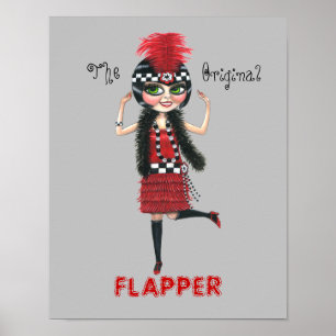The Original Flapper Girl Roaring '20s Cute Doll Poster