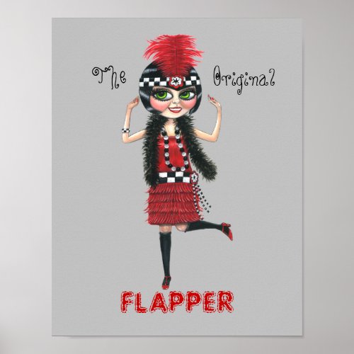 The Original Flapper Girl Roaring 20s Cute Doll Poster