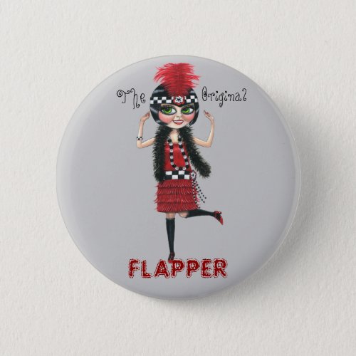 The Original Flapper Roaring 20s Button