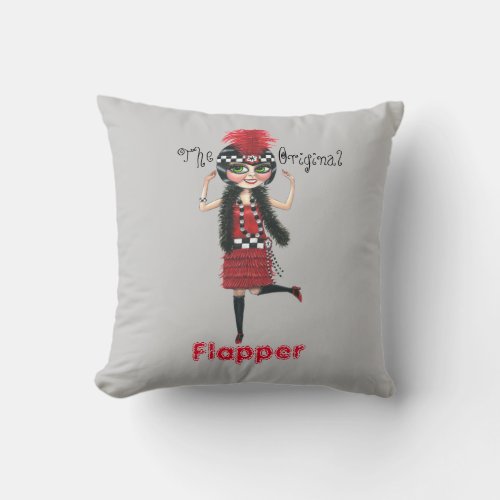 The Original Flapper Roaring 20s Cute Dancing Throw Pillow