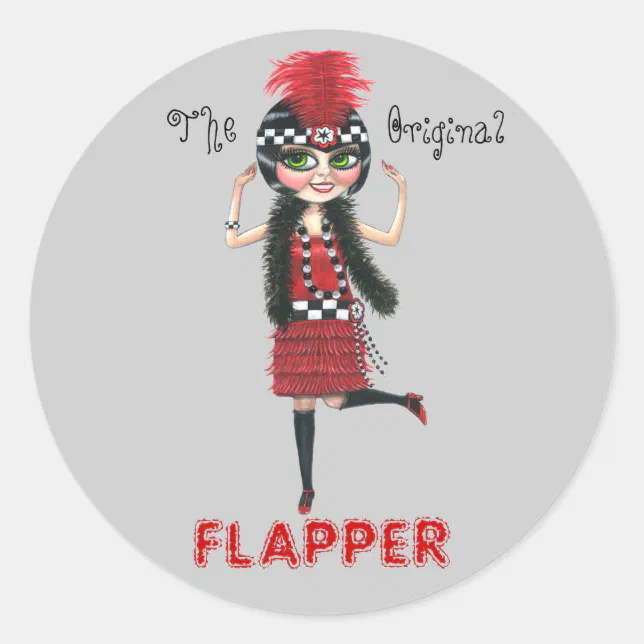 The Original Flapper Roaring '20s Sticker Cute | Zazzle