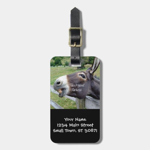 The Original Jackass Funny Donkey Mule Farm Animal Luggage Tag