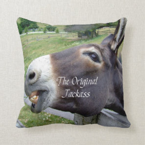 The Original Jackass Funny Donkey Mule Farm Animal Throw Pillow