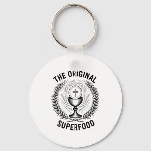 The Original Superfood Eucharist Catholic M Keychain