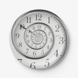 The Original Time Abstract Clock Paper Plates