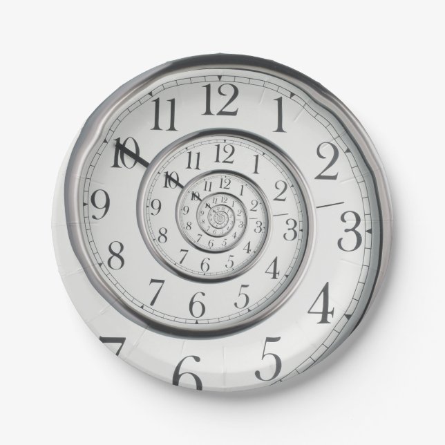 The Original Time Abstract Clock Paper Plates (Front)