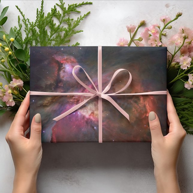 The Orion Nebula Celestial Photo Wrapping Paper (Pink Nebula Wrapping Paper)