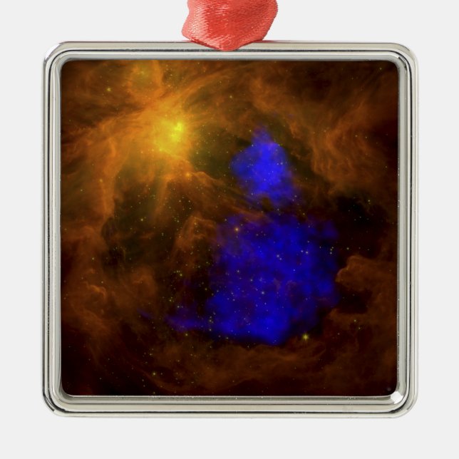 The Orion nebula in the infrared Metal Ornament (Front)