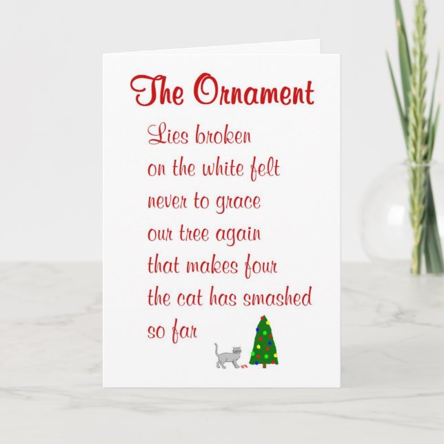The Ornament - a funny Christmas poem Holiday Card (Front)