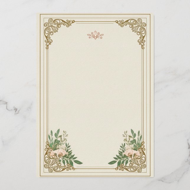 The Ornamental Flourish Wedding Invitation Foil Invitation (Front)