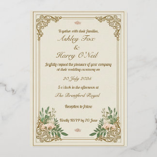 The Ornamental Flourish Wedding Invitation Foil Invitation