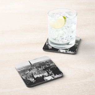 The ornamented spire of a church in Boston Drink Coaster